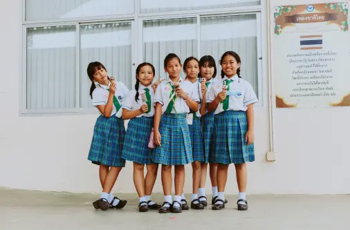 Kids’ woven school uniforms from Bangladesh exporter for global brands